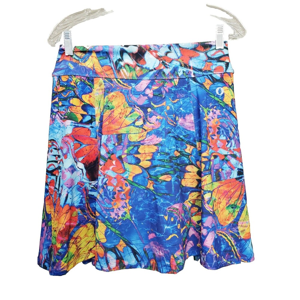 Dona Jo Ultimate Skort Abstract Fly Print Pockets Tennis Pickleball Size Large